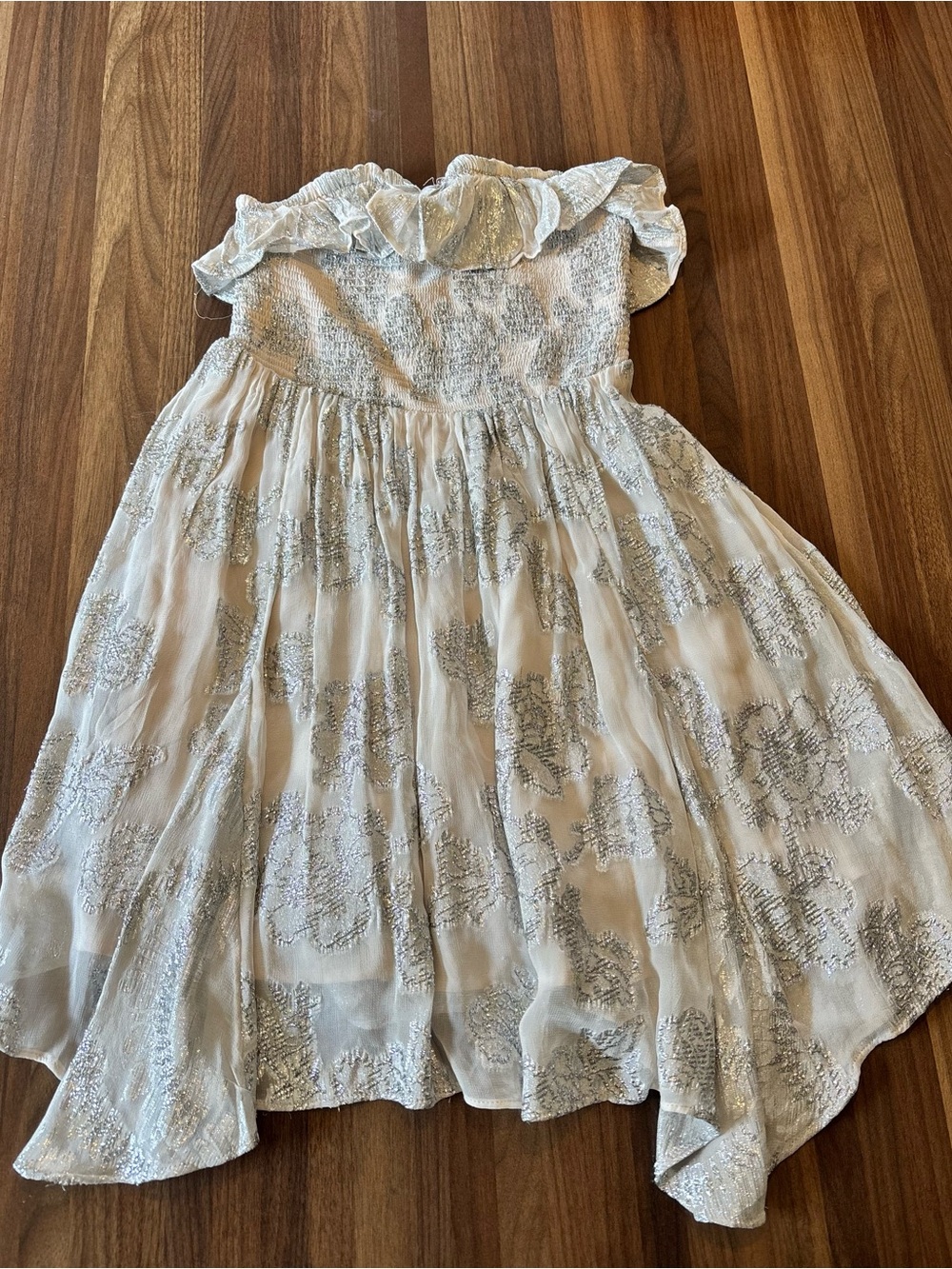 Free People Ivory Dress with Silver Embellishment